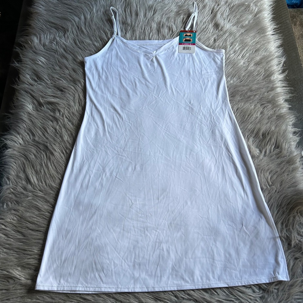 Vanity Fair Radiant Collection Full Slip‎ Womens Size Medium White Slit